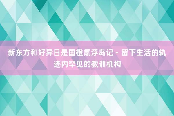 新东方和好异日是国橙氪浮岛记 - 留下生活的轨迹内罕见的教训机构